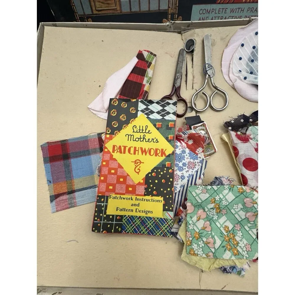 Rare Vtg 1920’s Little Mothers Patchwork Outfit Standard Toykraft Set Unused!